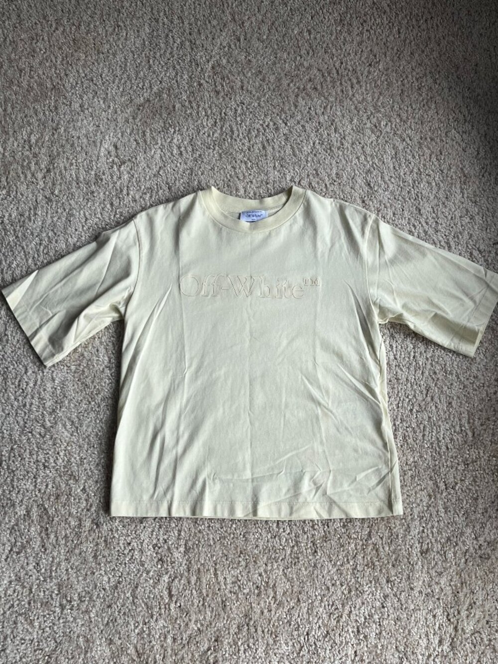Women's Off-White Laundry Skate Logo Cream T-shirt Size S